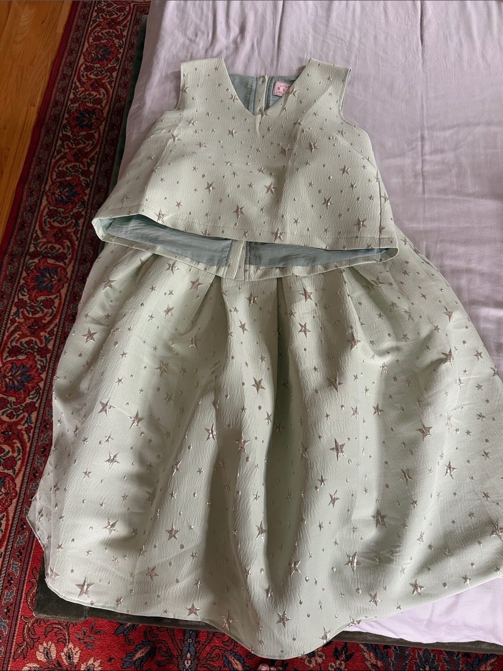 Buru Mint Star-Print A-Line Skirt Set